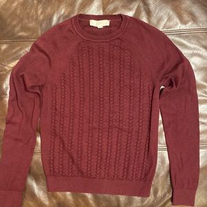 Loft Cranberry Textured XS Sweater